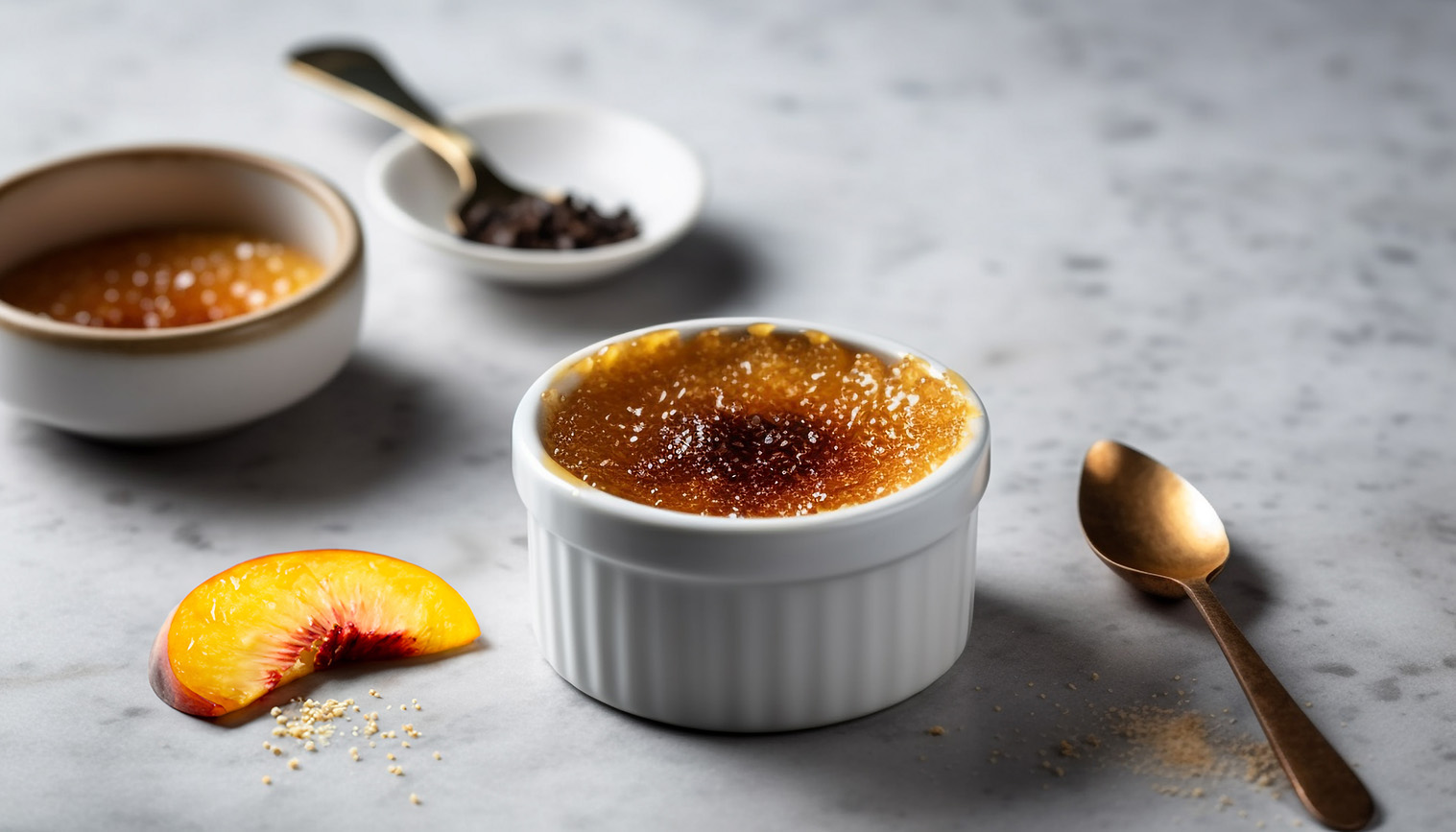 Creme brulee a la Peche